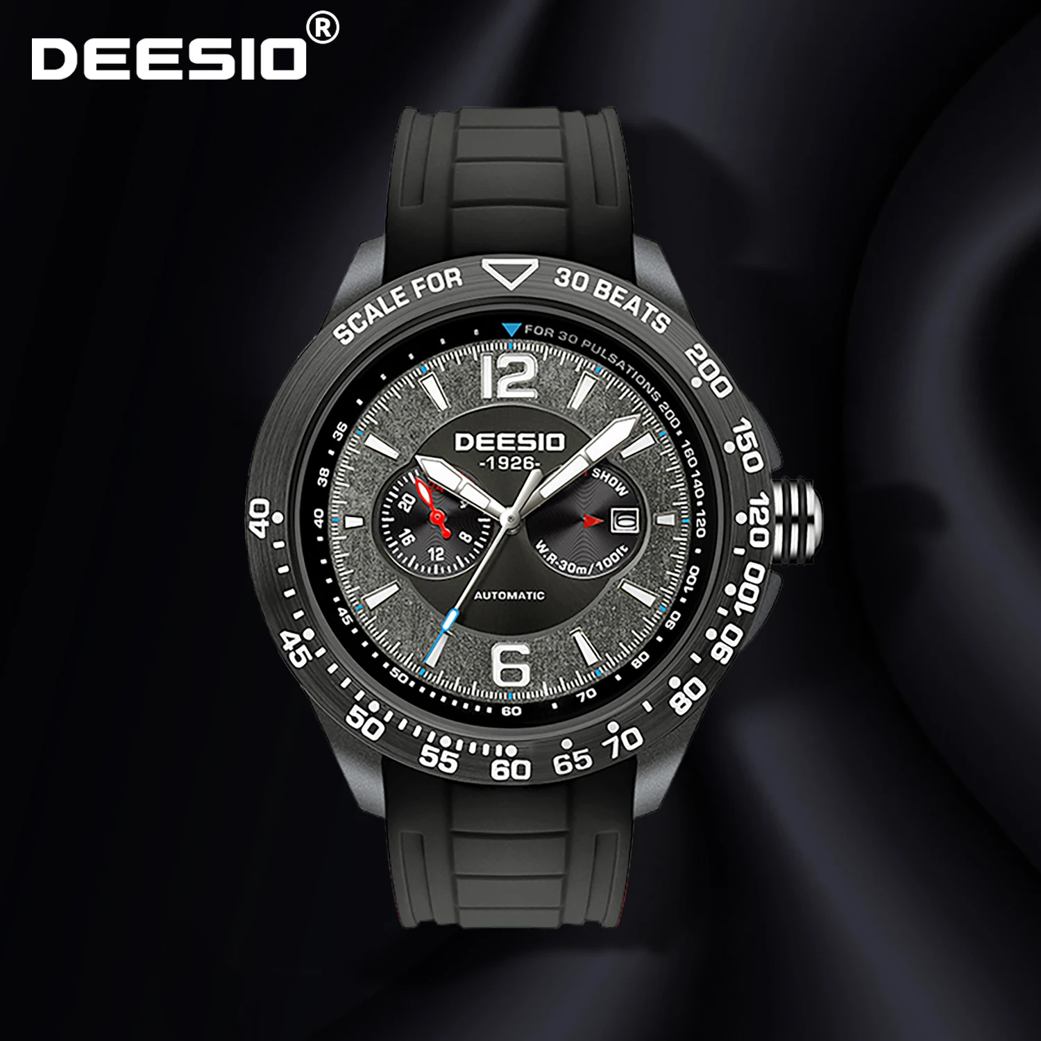 

Мужские автоматические механические часы Deesio с ручным заводом, сапфировое стекло, водонепроницаемость 30 м, противоударный роскошный модный подарок для мужчин