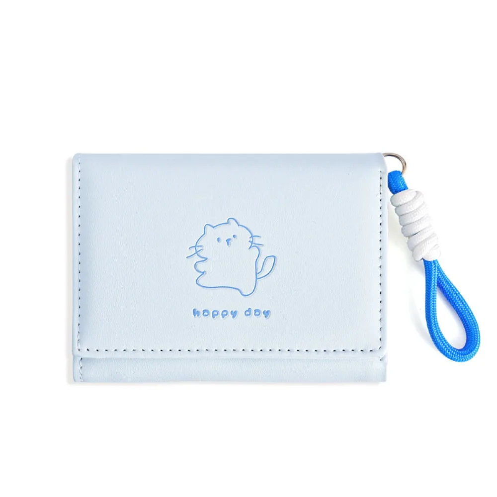 Uroczy, składany portfel z sznurkiem, wykonany ze skóry PU, etui na karty, duża pojemność, lekki portfelik na monety.