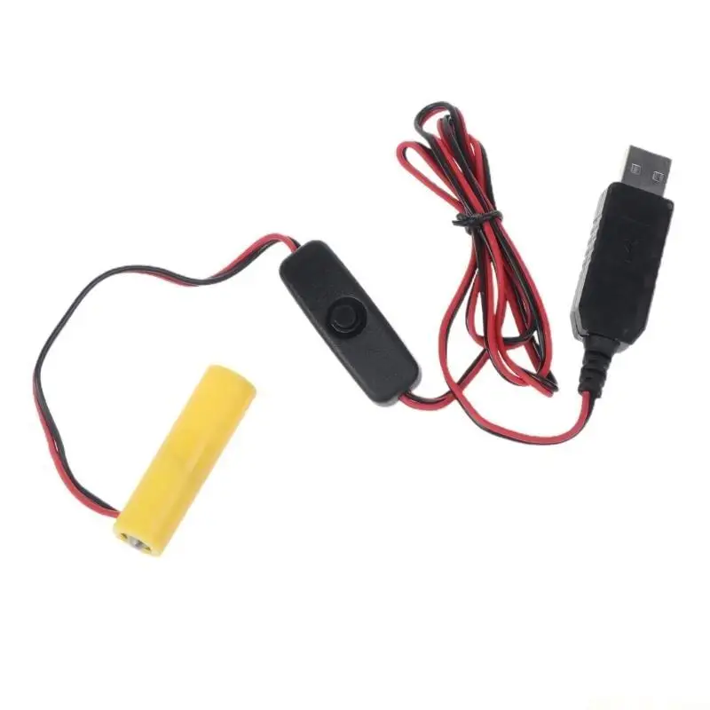 M5TD AA Battery Eliminators USB Power Supply Cable Replace 4x 1.5V AA Battery for Electric Toy Clock LED Light with Switches