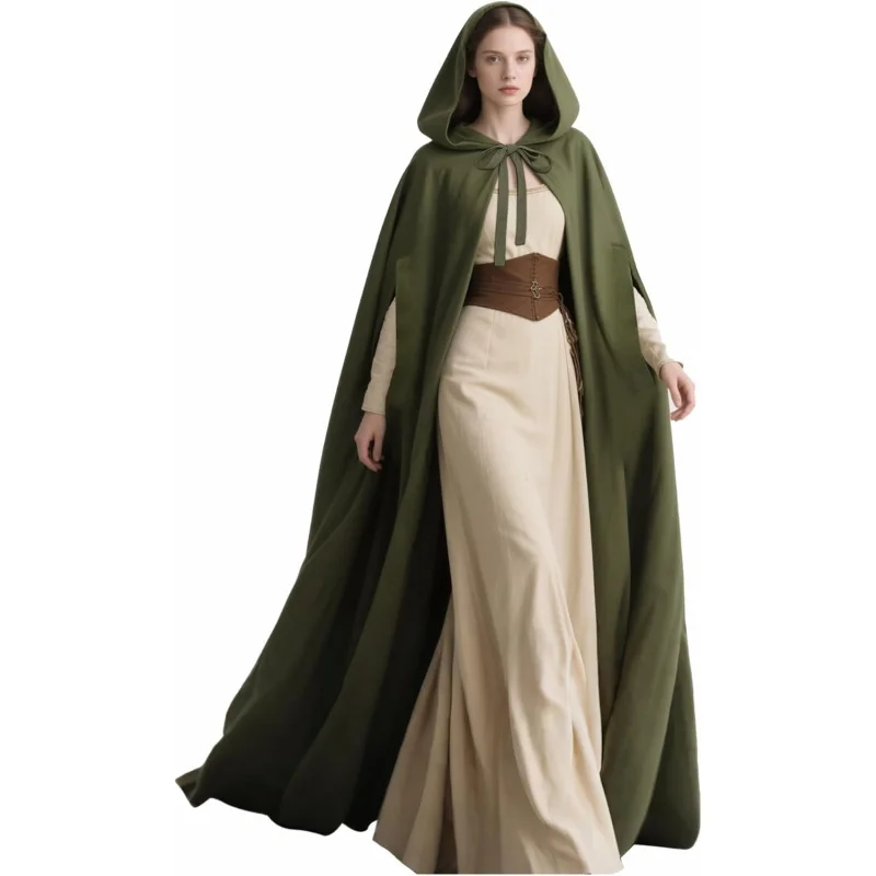 

❤️❤️❤️L'VOW Arm Holes Renaissance Cloak with Hood Medieval Women Hooded Cape for Halloween Cosplay❤️⭐️❤️