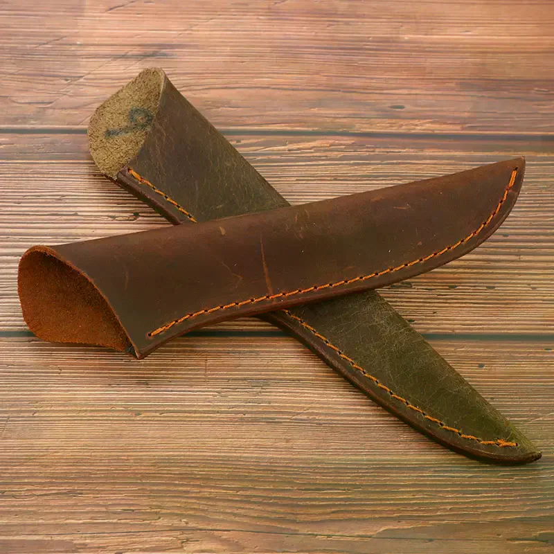 Leather Sheath For Straight Knife Cowhide Leather Case For Fruit Knife Cowhide