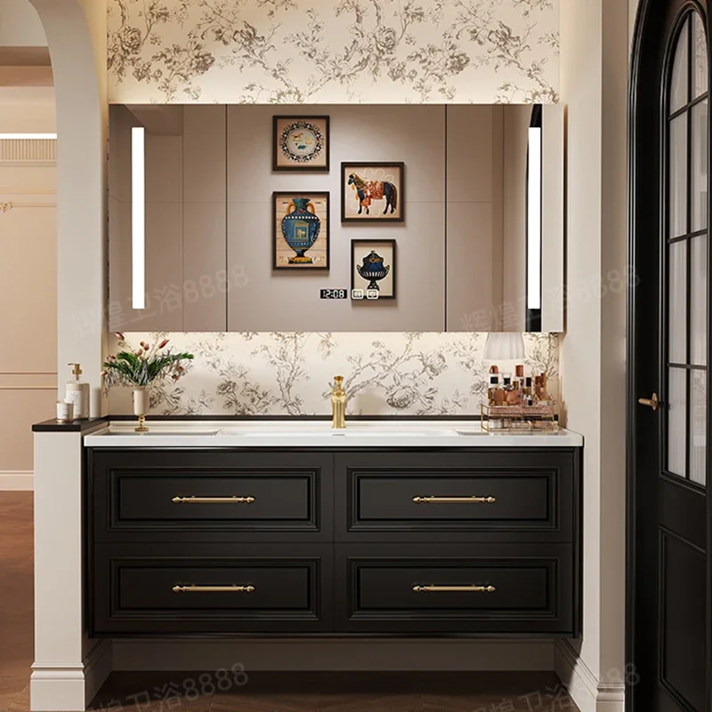 Corner Cabinet Sink Base Bathroom Storage Narrow Special Furniture Mirrors Multifunction Home Double Washbasin Armoire Wc Sinks