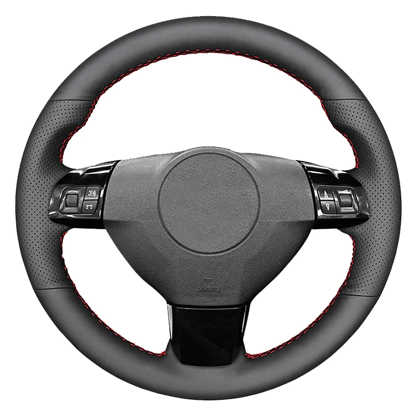 Black Genuine Leather Car Steering Wheel Cover For Opel Astra 2004-09 Zaflra 2005-14 Signum 2005-09 Vectra 2005-09 Holden Astra