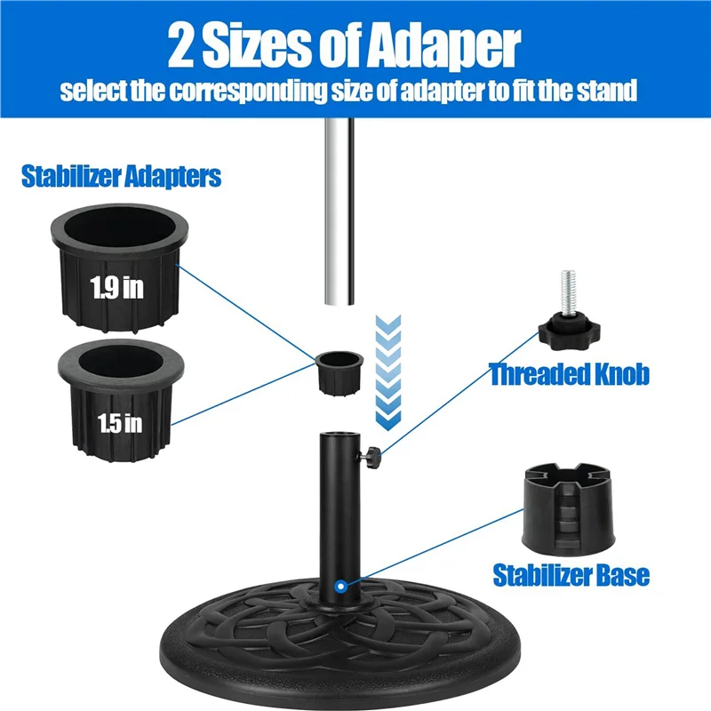 16 pçs base de guarda-chuva suporte buraco anel plug capa e tampa pátio guarda-chuva suporte peças reposição suporte base Stabilizer-B61B