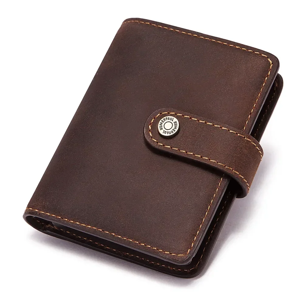 

RFID Blocking Credit Card Holder Genuine Leather Wallet for Men Large-capacity Card Slot with Zipper card holders for men