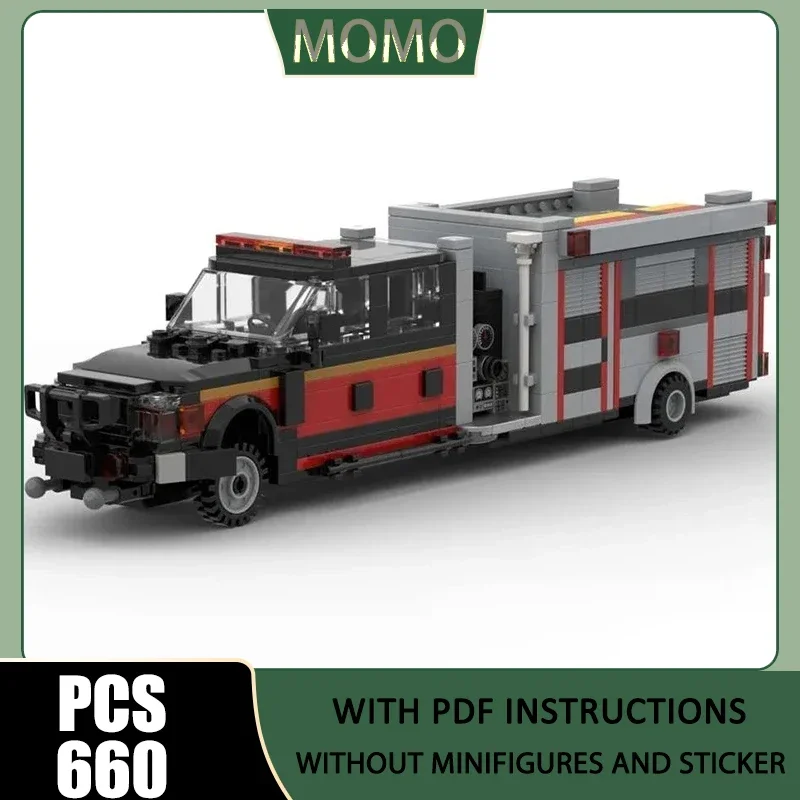 Fire Fighting Vehicle Moc Building Blocks F550 Brush Fire Truck Model Technology Brick DIY Assembly Construction Holiday Set Toy