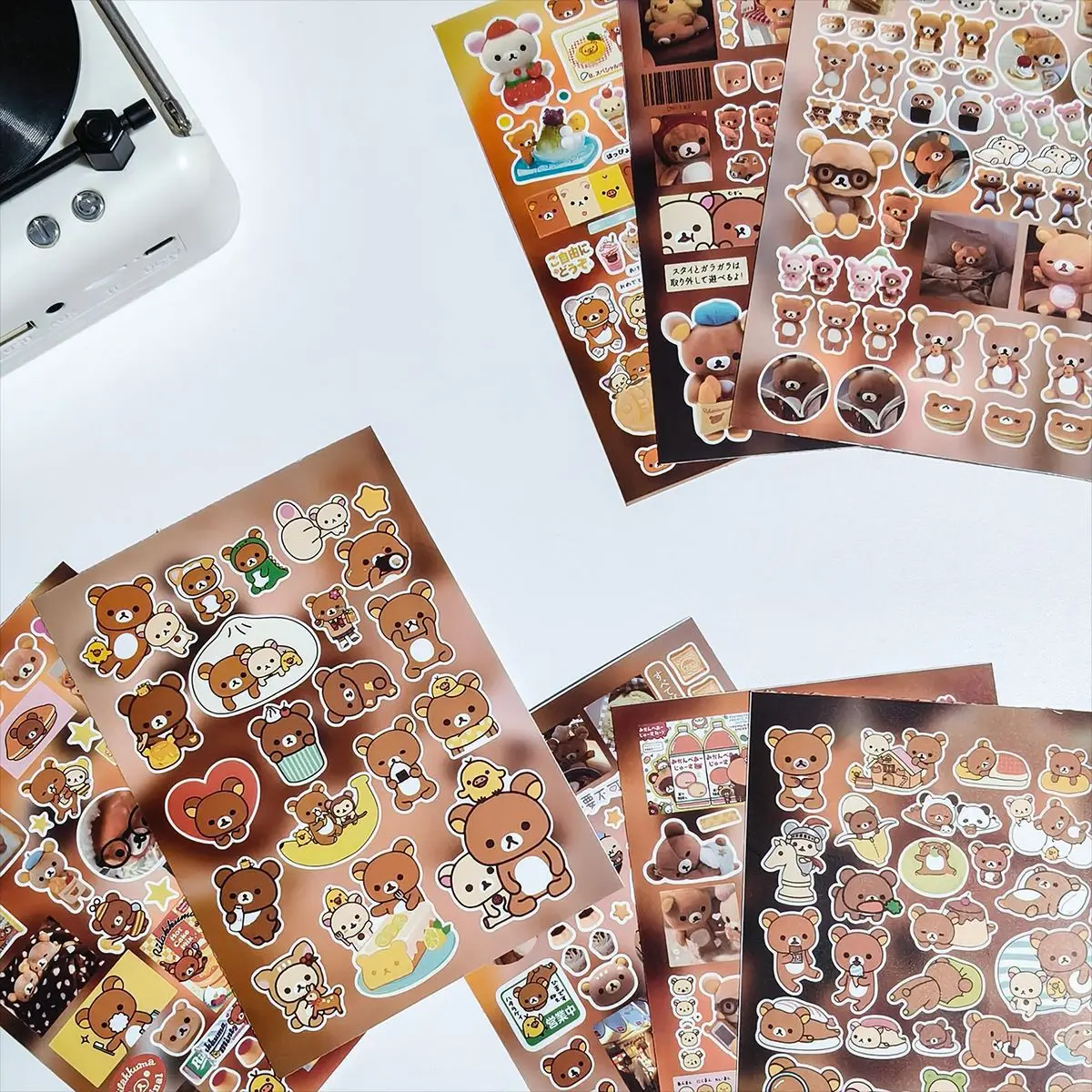 8PCS Cartoon Rilakkuma Cute Stickers DIY Cut Membrane Hand Account Decoration Sticker Children’s Gift Decals Toy