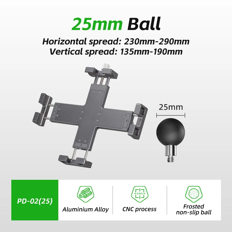 FANAUE Aluminium Tablet Halter Klemme Stativ Verstellbarer Ständer für 5,5-9" Universal Clip Stativhalterung für Tablet 8,0-12,9" 3