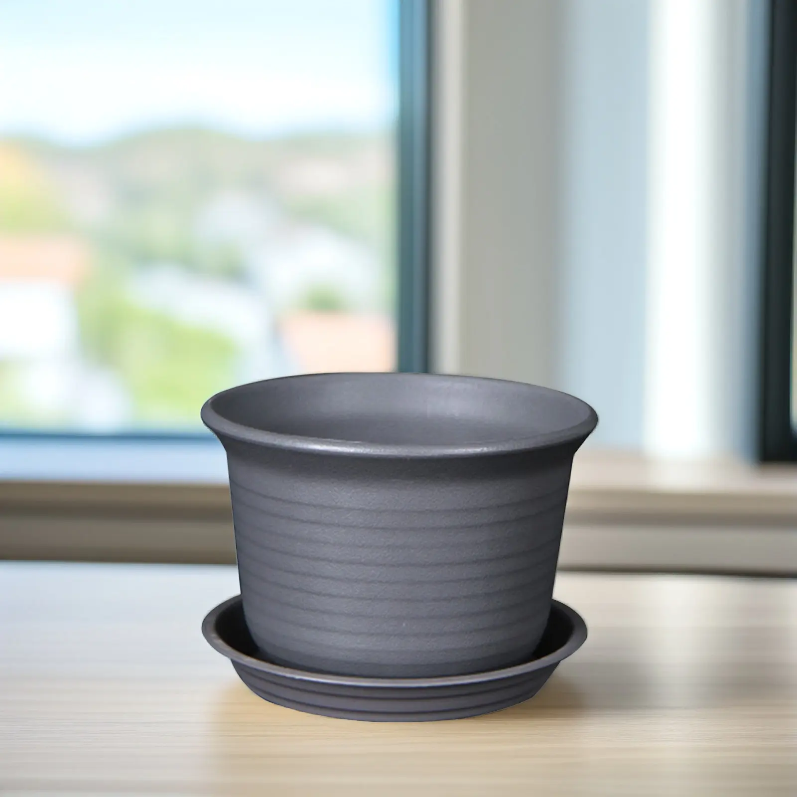 1Pcs High Quality Resin Flower Pot Versatile Round Decorative Basket for Bonsai Cosmetics Desk Dustbin Stationery Storage