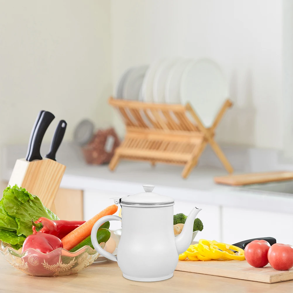 

Oil Storage Tank Cooking Container Kitchen Filter Jug Pot Strainer Grease with Filtering Fat Hardener