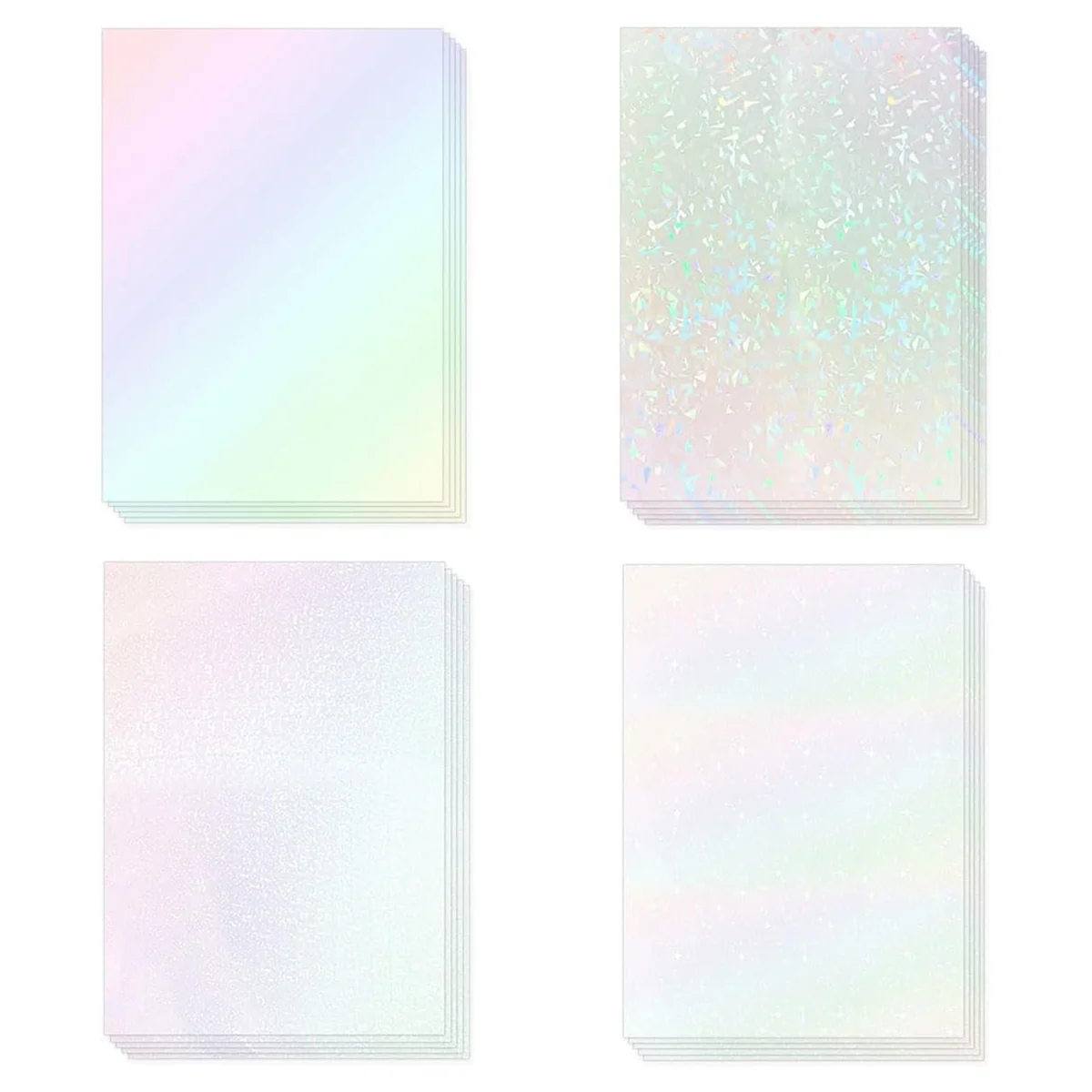 20 Sheets Holographic Sticker Paper A4 Size Vinyl Lamination Stickers Film Waterproof Self Adhesive Laminate Sticker