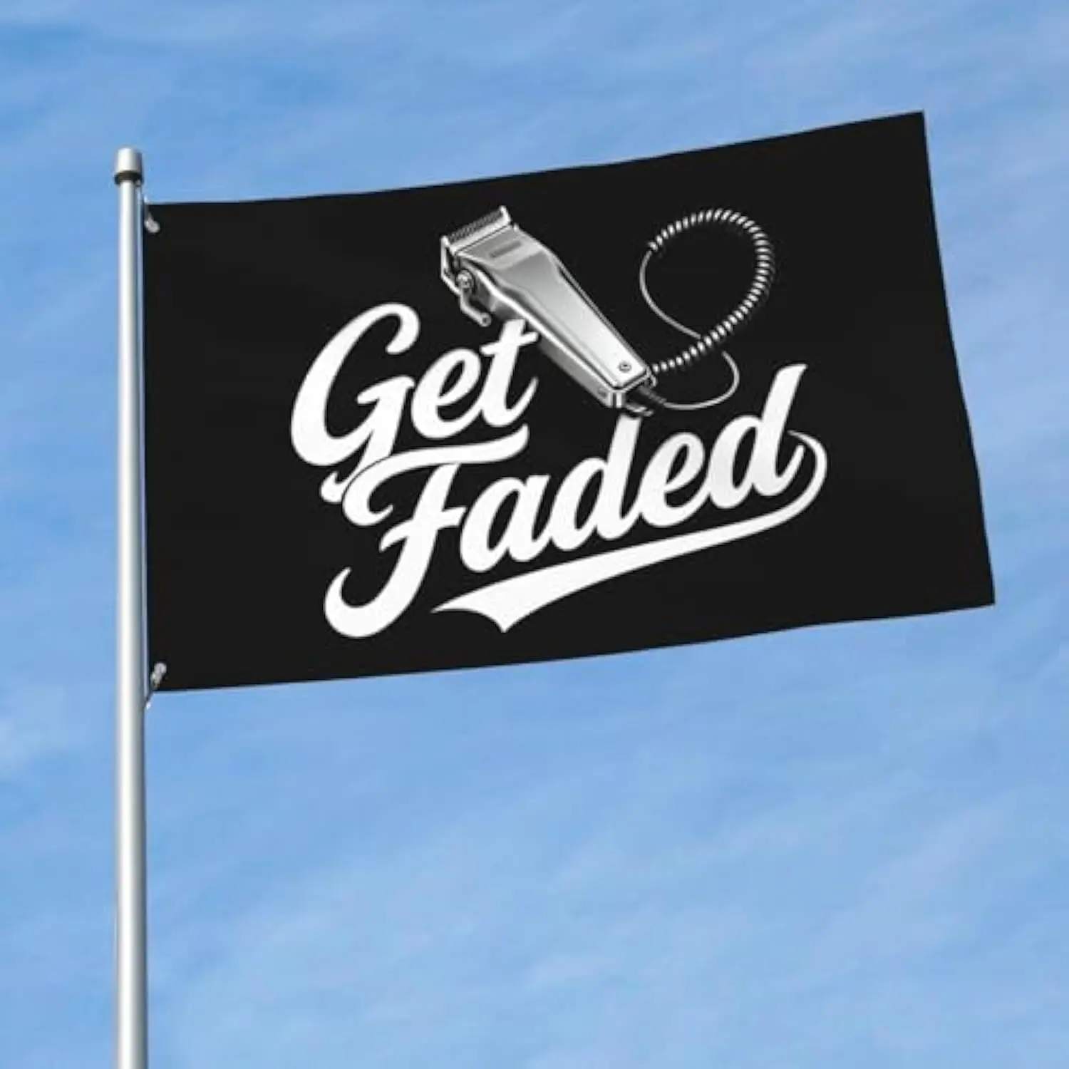 Get Faded Barber Pole Flag Durable Outdoor Banner Garden Decor Single-sided Printing