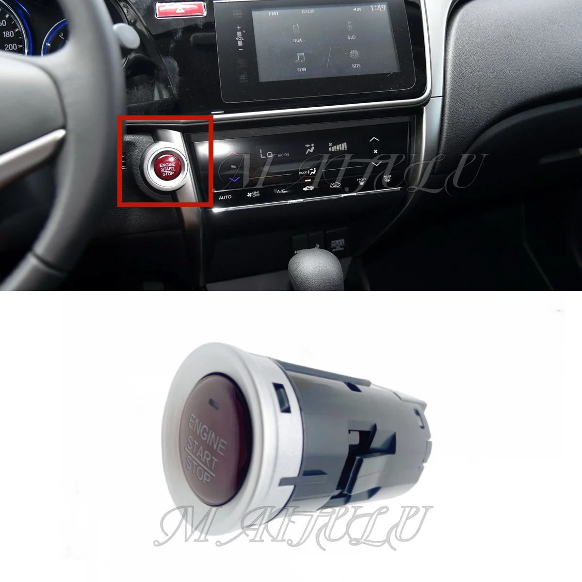 

The 35881-T5H-H41 applies to Honda CITY 2015-2018 Fit 1.5L pushbutton switch Keyless engine start stop 35881T5H41