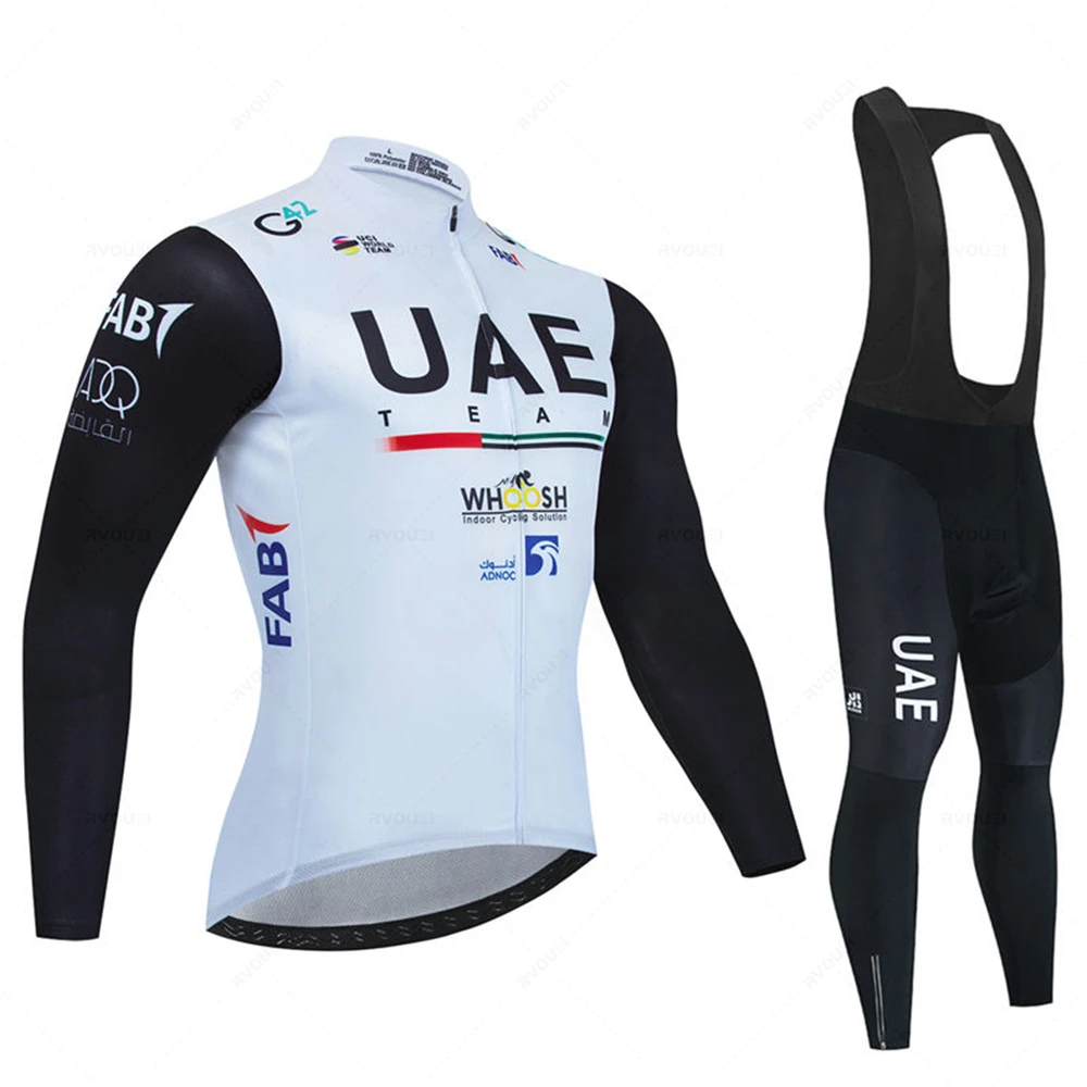 2023 Uae Autumn Cycling Jersey Set Men Long Sleeve Quick-Dry Bicycle Clothing MTB Maillot Ropa Ciclismo Road Bike Sports Wear