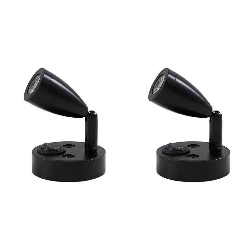 2X 12V LED Interior Reading Lights Switch Campervan Boat Portable Auto Interior Lamp RV Car Accessories Black