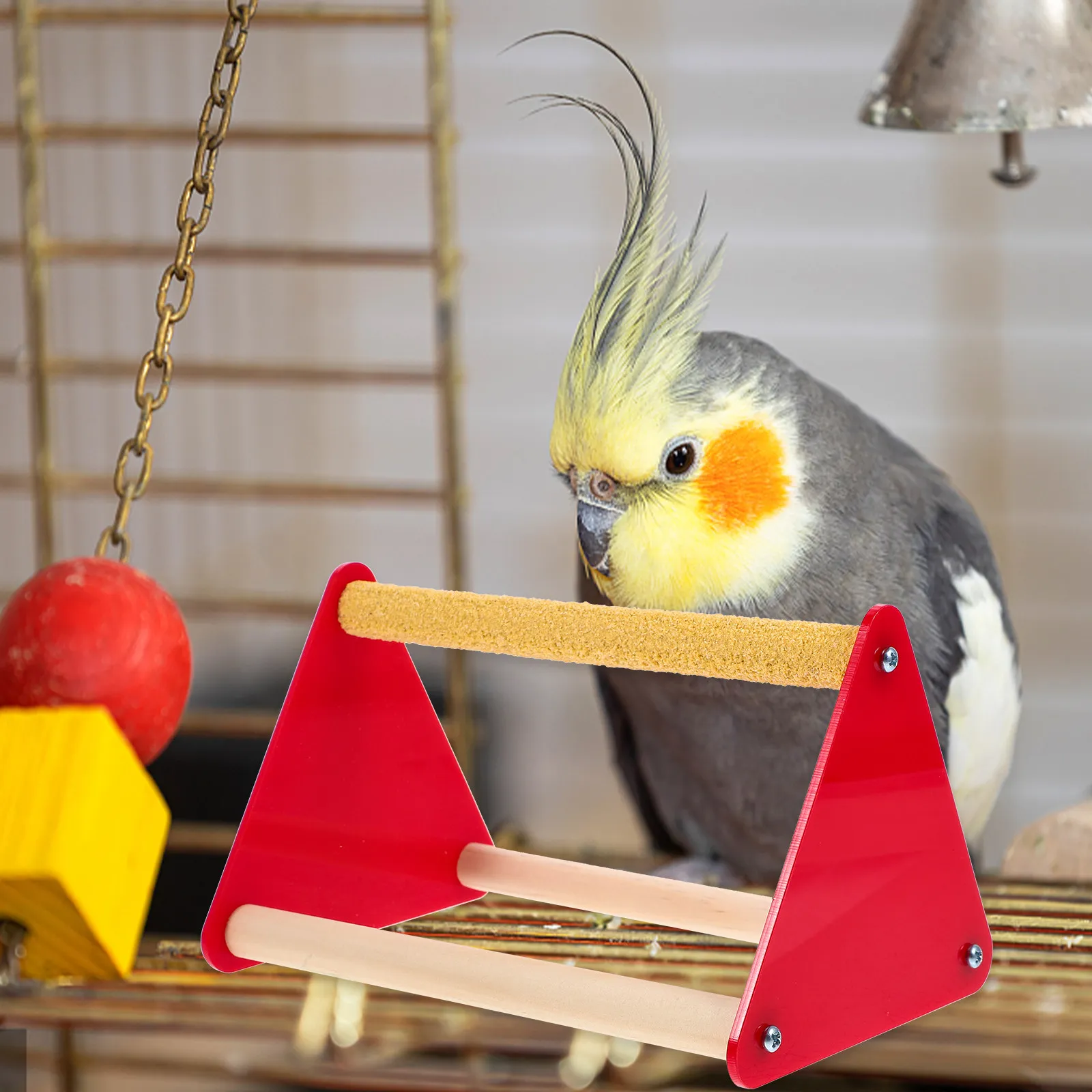 Natural Wood Parrot Standing Perch Excellent Craftsmanship Indoor Chicken Perch for Brooder Training and Resting Bird Roosting