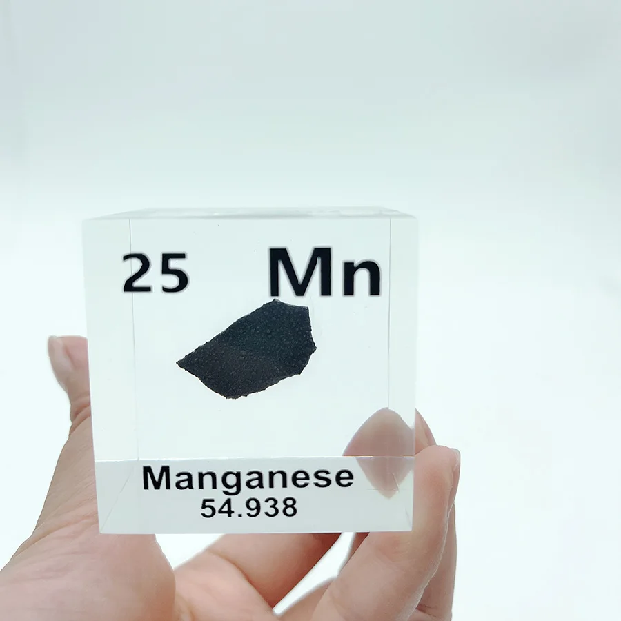 25 Manganese Cube Acrylic Real Periodic Table With Elements Embedded Science Gifts and Scientist Collections