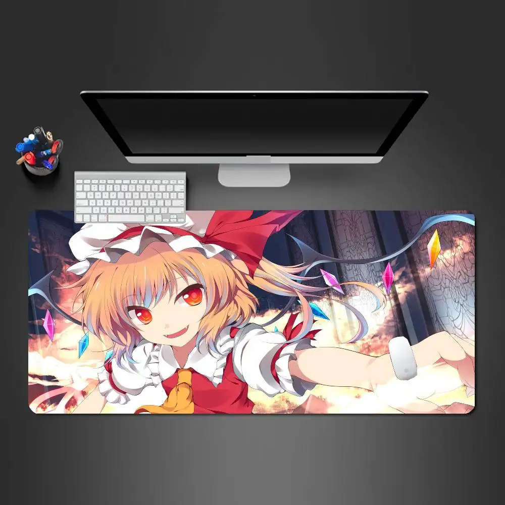 Touhou Project Flandre Scarlet Anime Mousepad Non-slip Suitable For Office Computers Laptops E-sports Game Desk Mats XXL Keyboar
