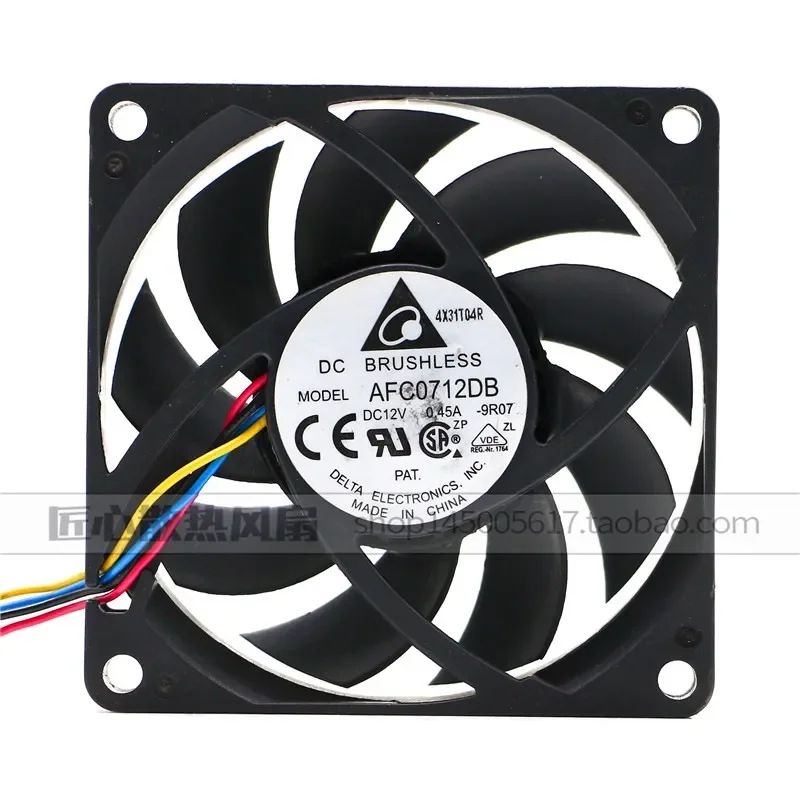 for AFC0712DB Delta for 7015 0.45A 4-pin PWM Ball Bearing Cooling Fan 7cm Server CPU Fan