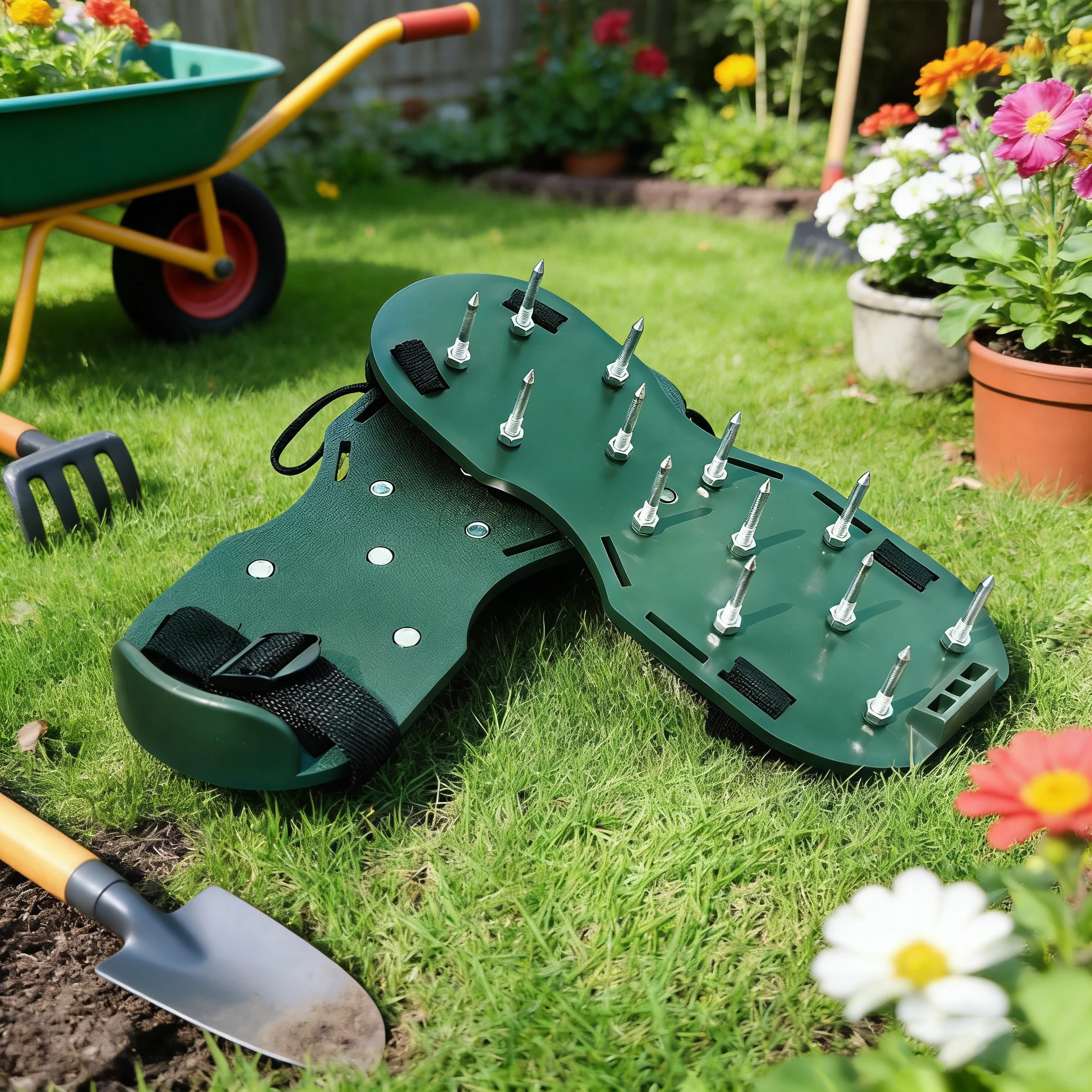 Aerate & Level Your Lawn: anti-slip Spike Shoes, Inflatable Aeration Shoes, and Self-Leveling Epoxy Garden Tools