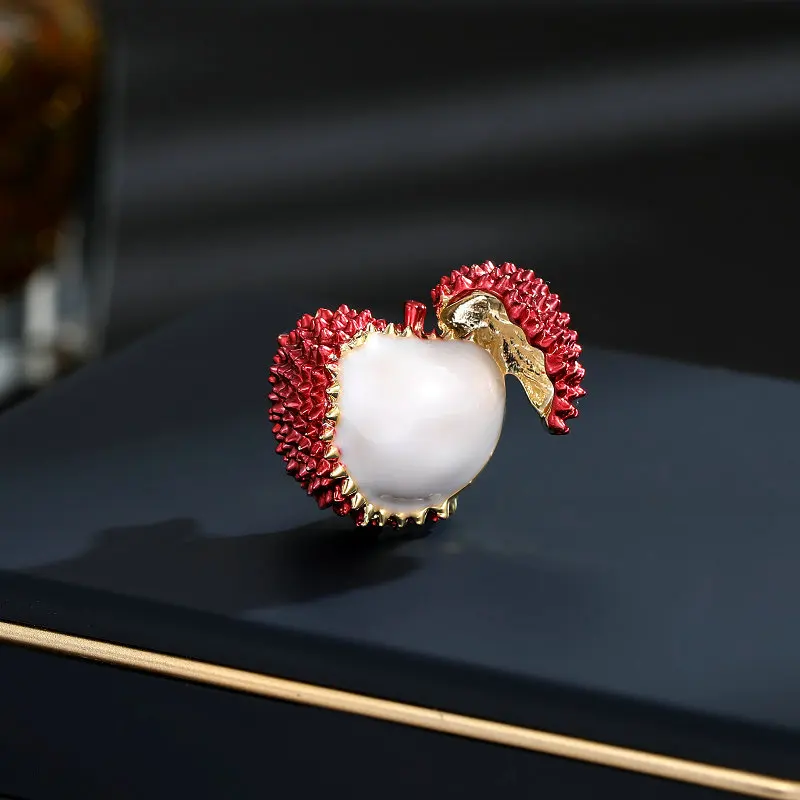 Creative Design Sense Fruit Litchi Small Brooch Small Brooch Collar Pin Multipurpose Cardigan Shining Shawl Scarf Button