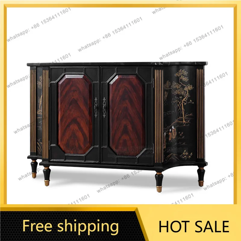 XX. American retro painted solid wood porch cabinet storage cabinet side table