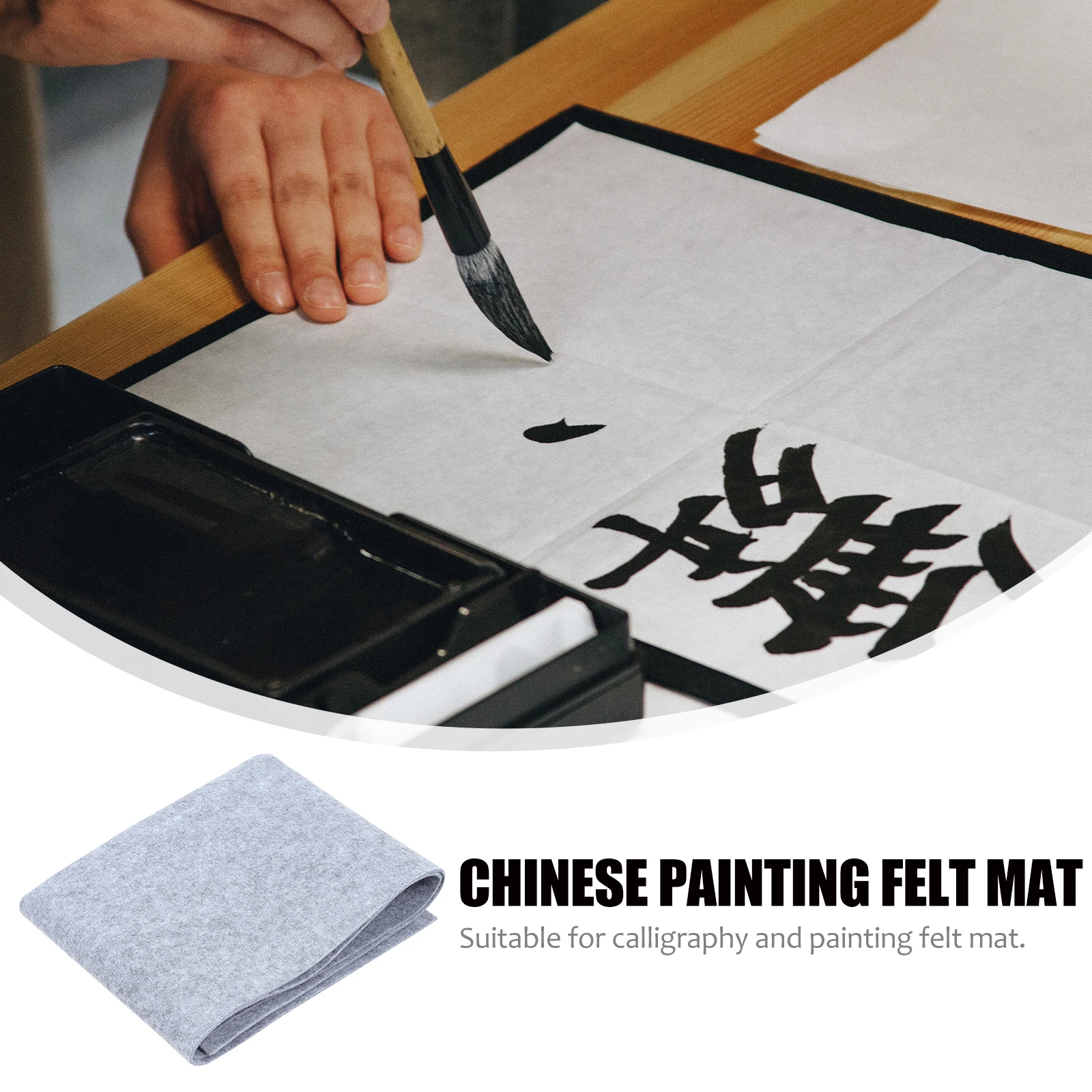 

Felt Cloth Calligraphy Mat Smooth Surface Lightweight Portable Student Writing Pad Keeps Desk Clean Art Supplies