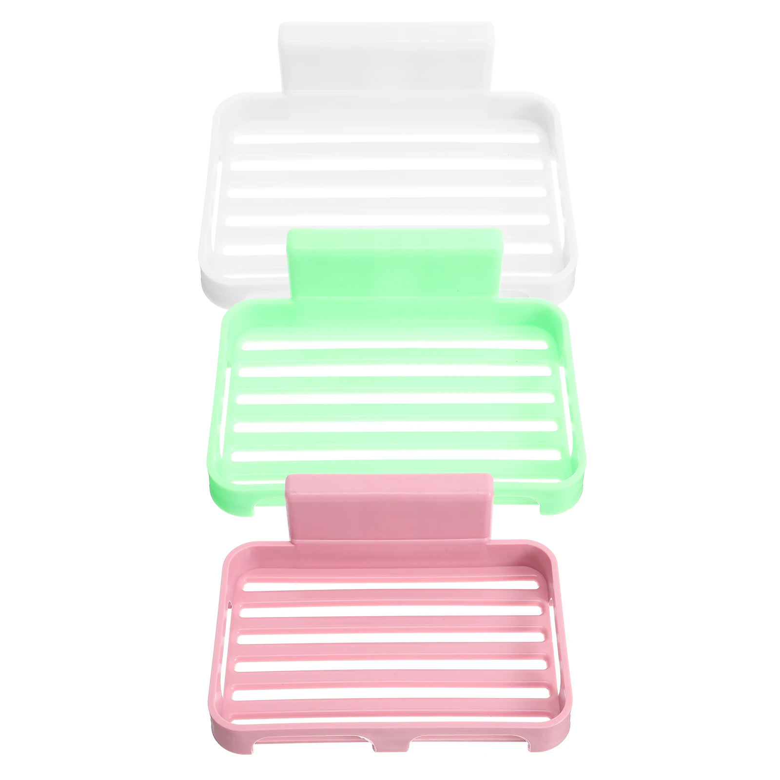 

3 Pcs Wall Mounted Soap Holder Adhesive Drying Tray No Drilling Bathroom Kitchen Punch Free Soap Dish ganizer Premium Plastic