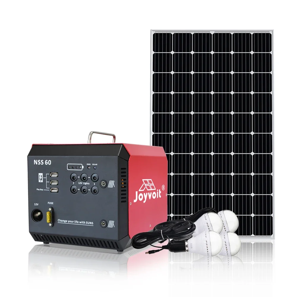 Off Grid Pay As You Go Small Solar System 60W Power With Light LED Portable Home Set For Island