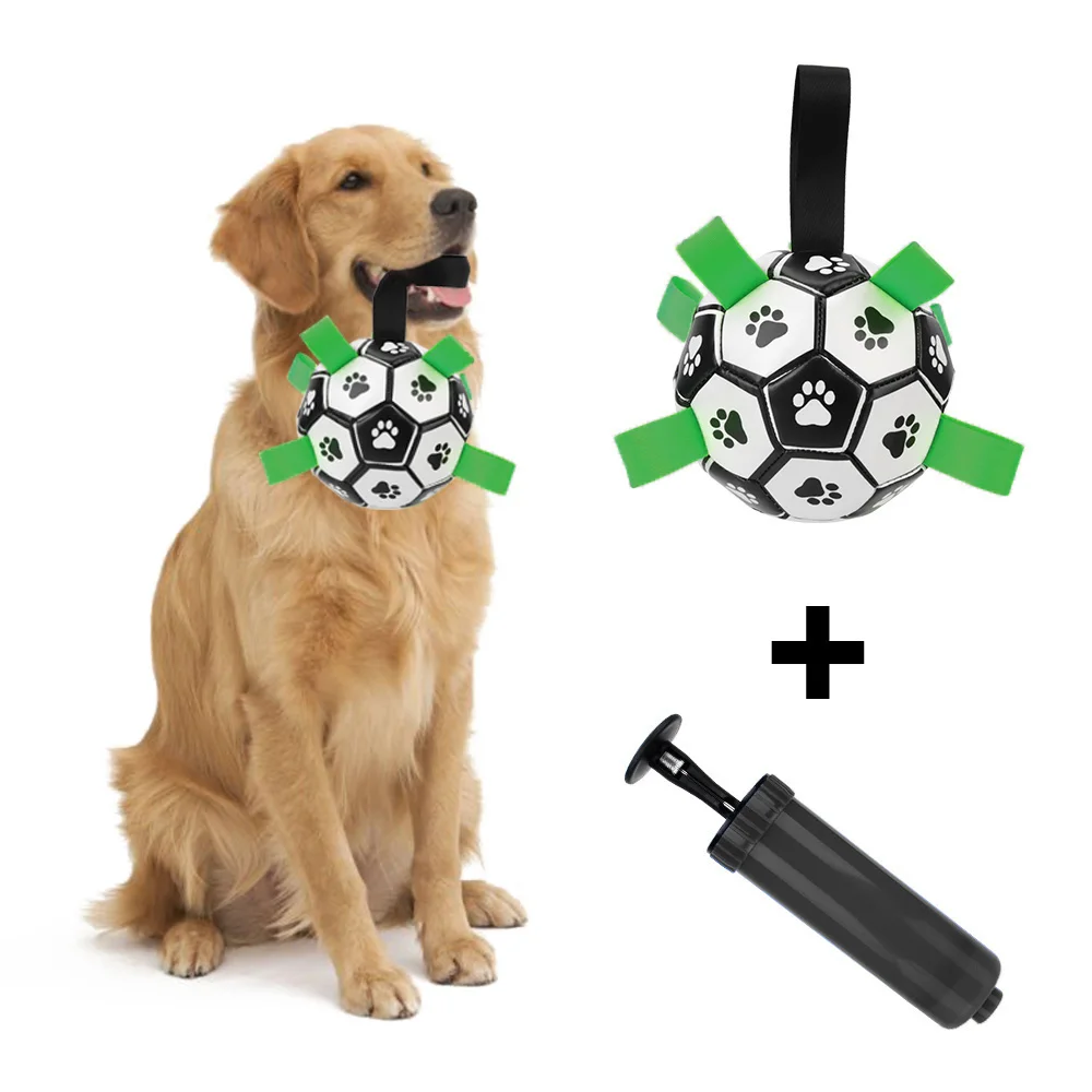 Interactive Pet Football Toys Pets Accessories Dog Bite Chew Balls 15cm With Grab Tabs Puppy Outdoor Training Soccer