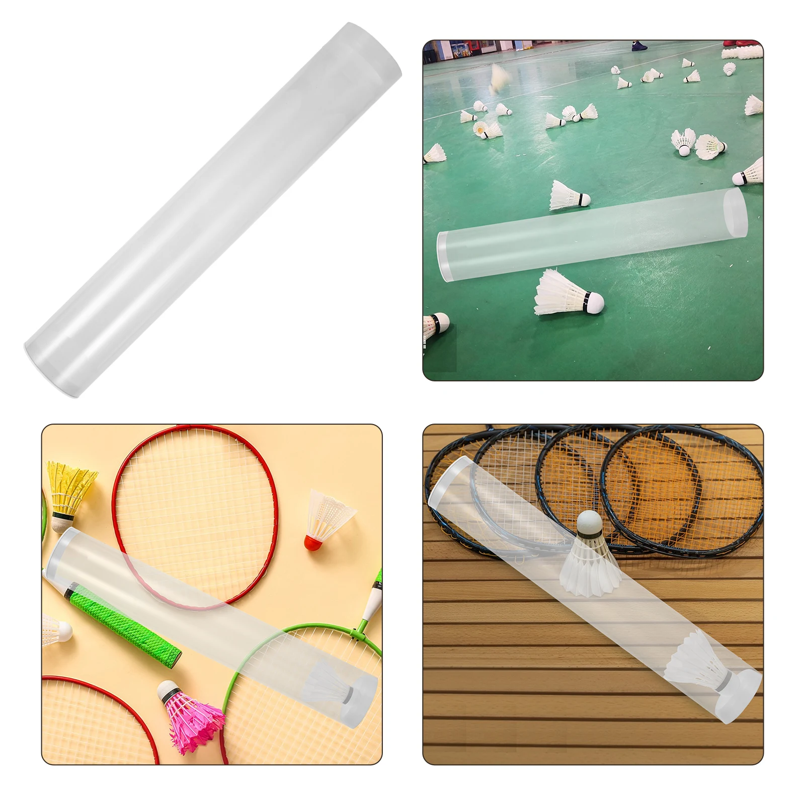 Secchio portaoggetti trasparente per barili da badminton, organizer portatile impermeabile per palline, volani, giocattoli, contenitore per attrezzi sportivi