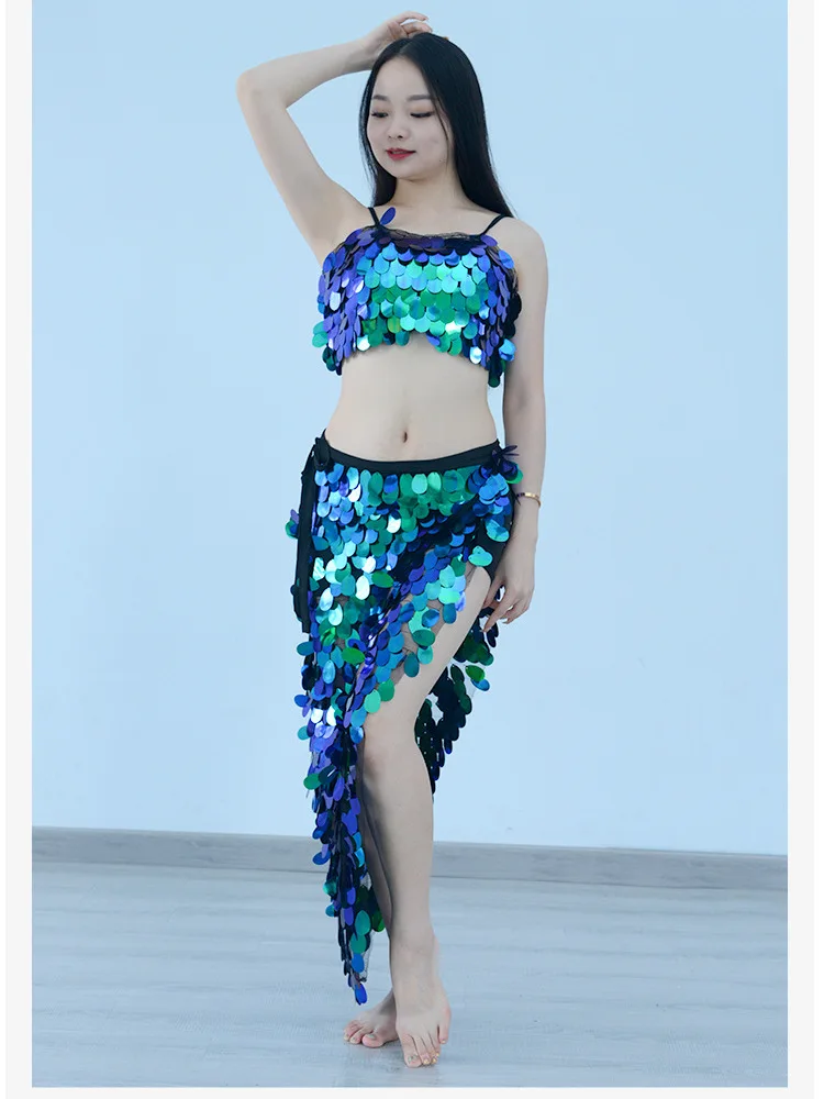 Mesh Latin Dance Suit Women Adult Costume Jazz Tassel Chinese Folk Arab Clothes Woman Sequins Halloween Costumes Urban Set