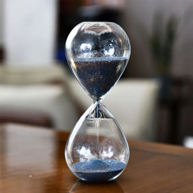 Creative Gold Silver Glass Hourglass Timer 10/30 Minutes Home Decor Desk Decor Gift Creative Round Glass Shaped Desktop Ornament