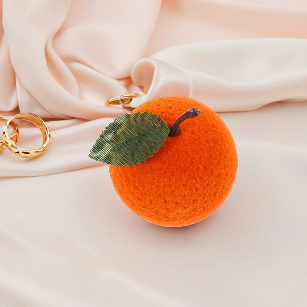 

2 шт., мини-коробка для колец с фруктами, реалистичный футляр для ювелирных изделий в форме оранжевого цвета, милый футляр для хранения колец, серег, шпильок для ушей, подарок, праздники, дни рождения