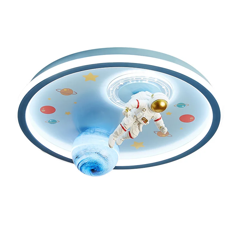 

Boys bedroom ceiling light creative cartoon astronaut planet series full spectrum eye protection children's room light