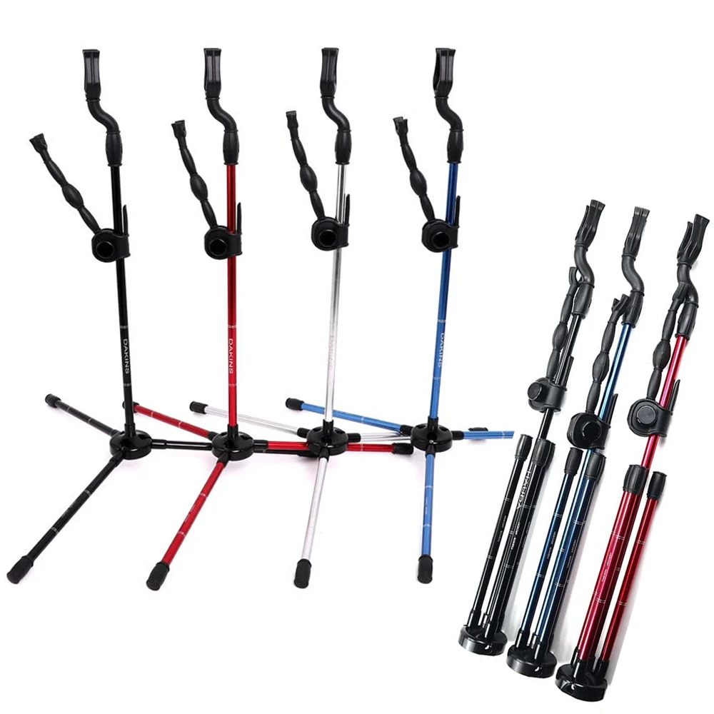 Decimal-style arrow bow stand with foldable metal structure, traditional recurve bow stand, clothes hanger, hunting accessories