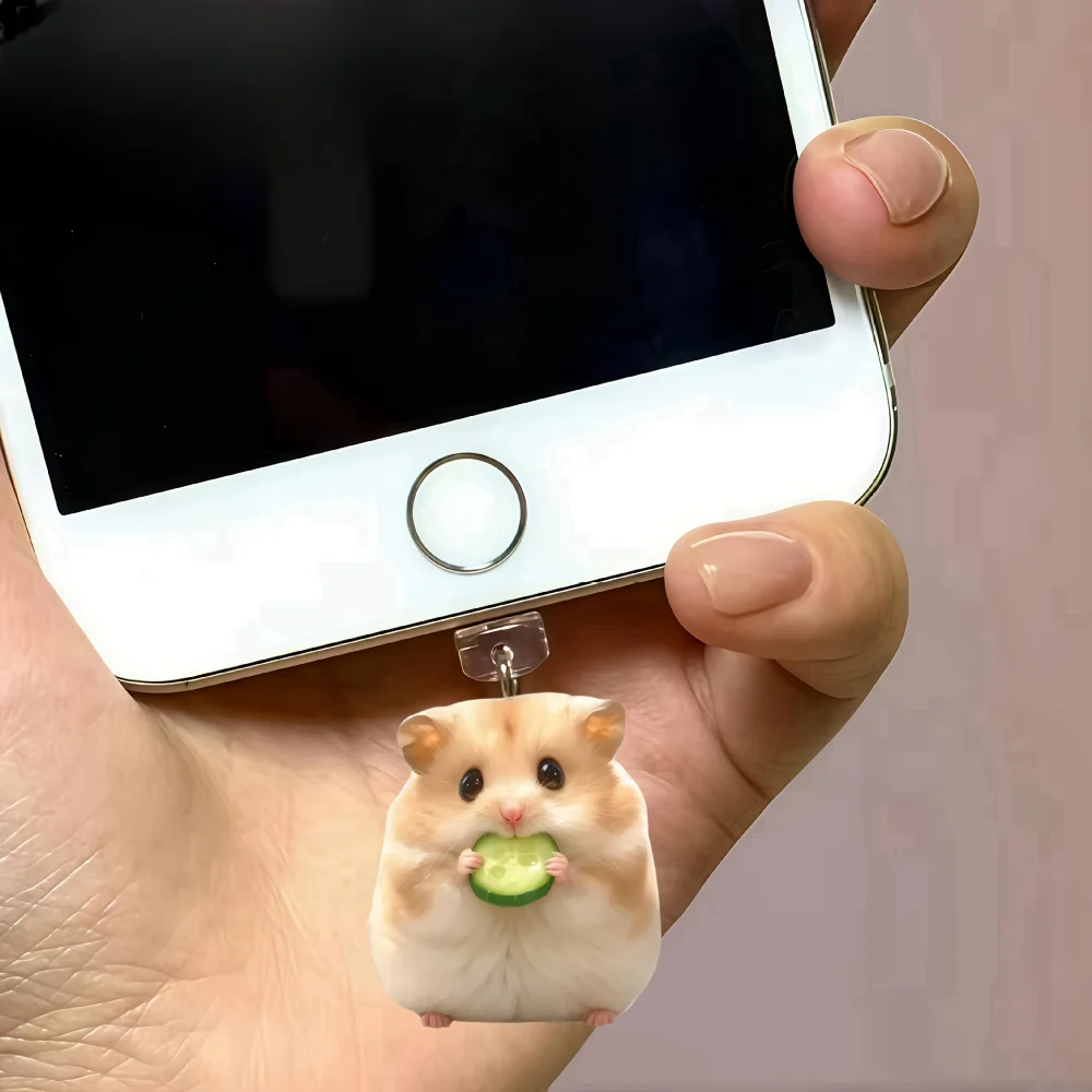 

Universal Phone Accessory Universal Type-C Phone Pendant Hamster Dust Plug Simple Acrylic Phone Dust Plug For Animal Lovers
