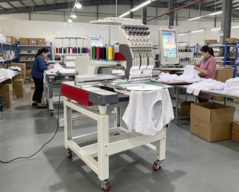 Smart Computerized Embroidery Machine with Network Connection and Remote Monitoring for Intelligent Factory Operation