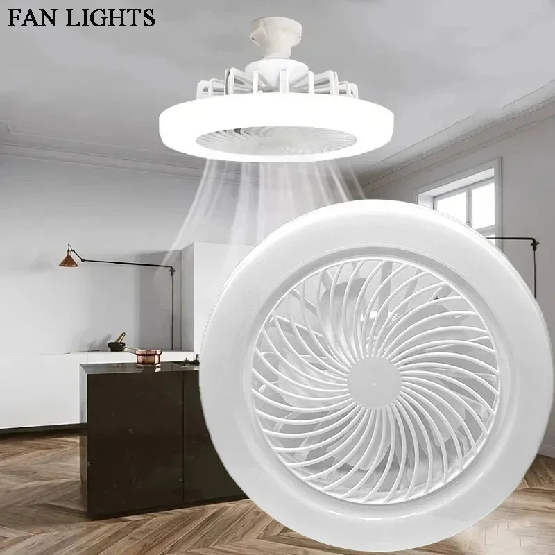 2-in-1 Three-speed Mode LED Fan Light With Remote Control E27 AC85-265V Lighting Base For Bedroom Living Room Light Fan Ceiling