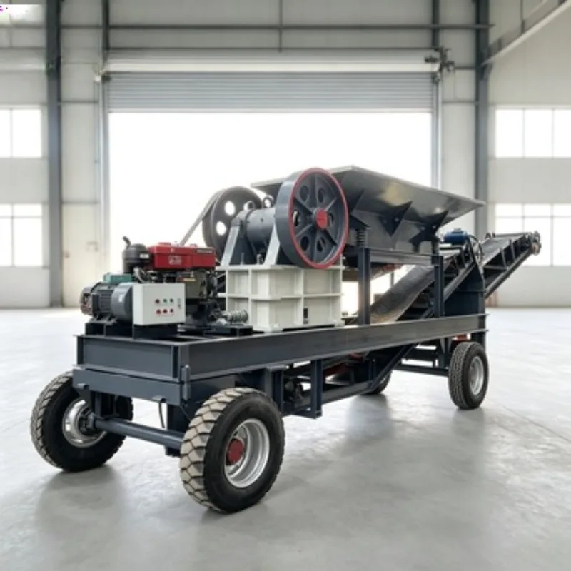 Crawlermounted Mobile Crushing Plant High-performance Crushing of Ore Rock Pebbles and Granite Easy to Operate One-year Warranty
