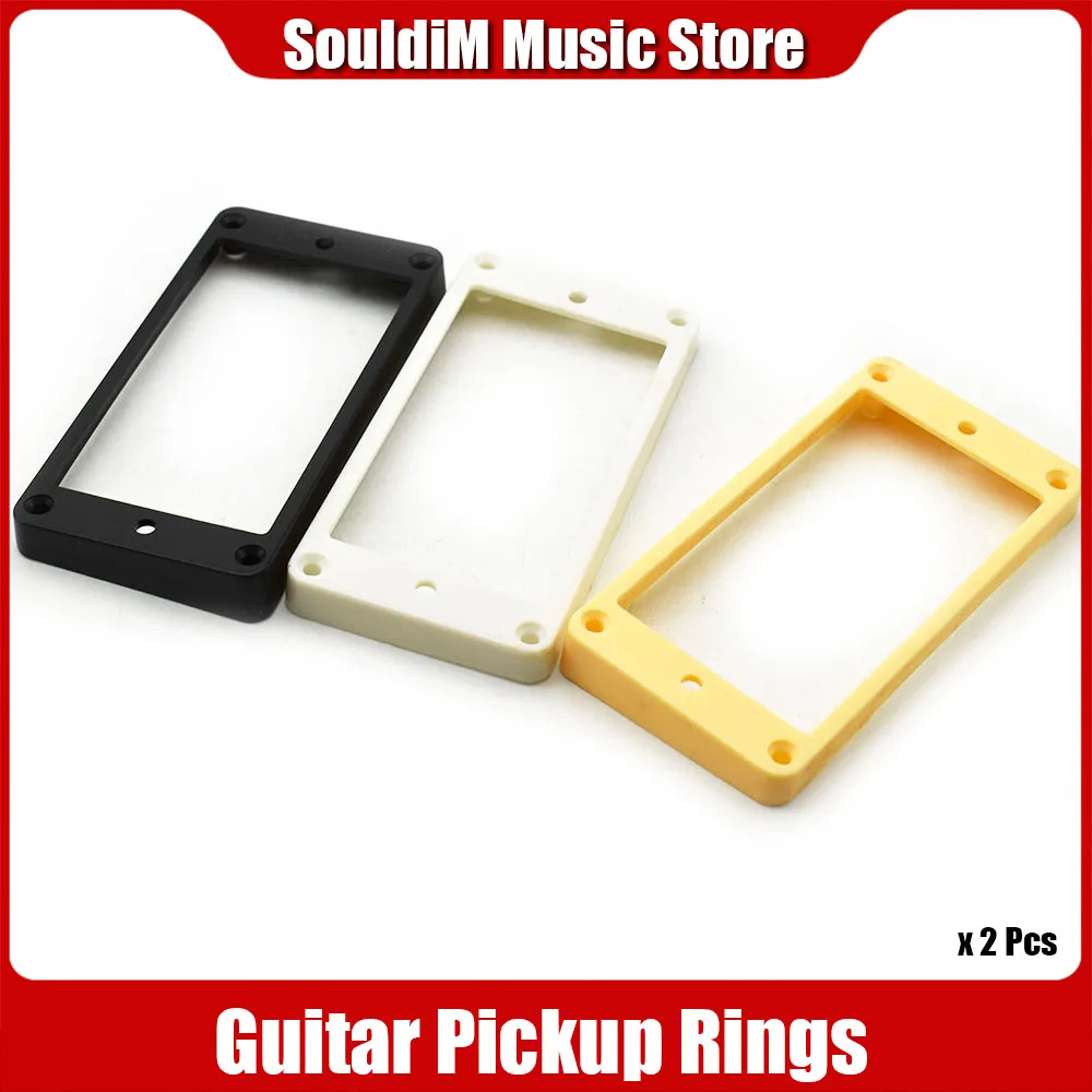 2pcs Guitar Humbucker Radian/Slanted Frame Mounting Ring Pickup Mounting Rings for LP Electric Guitar Parts Plastic 7*9mm