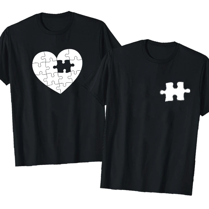 Couple T Shirts Couple Shirts Matching Tees Couples T Shirt Lovers of T-shirts Heart-shaped Pattern Couple Matching Sets