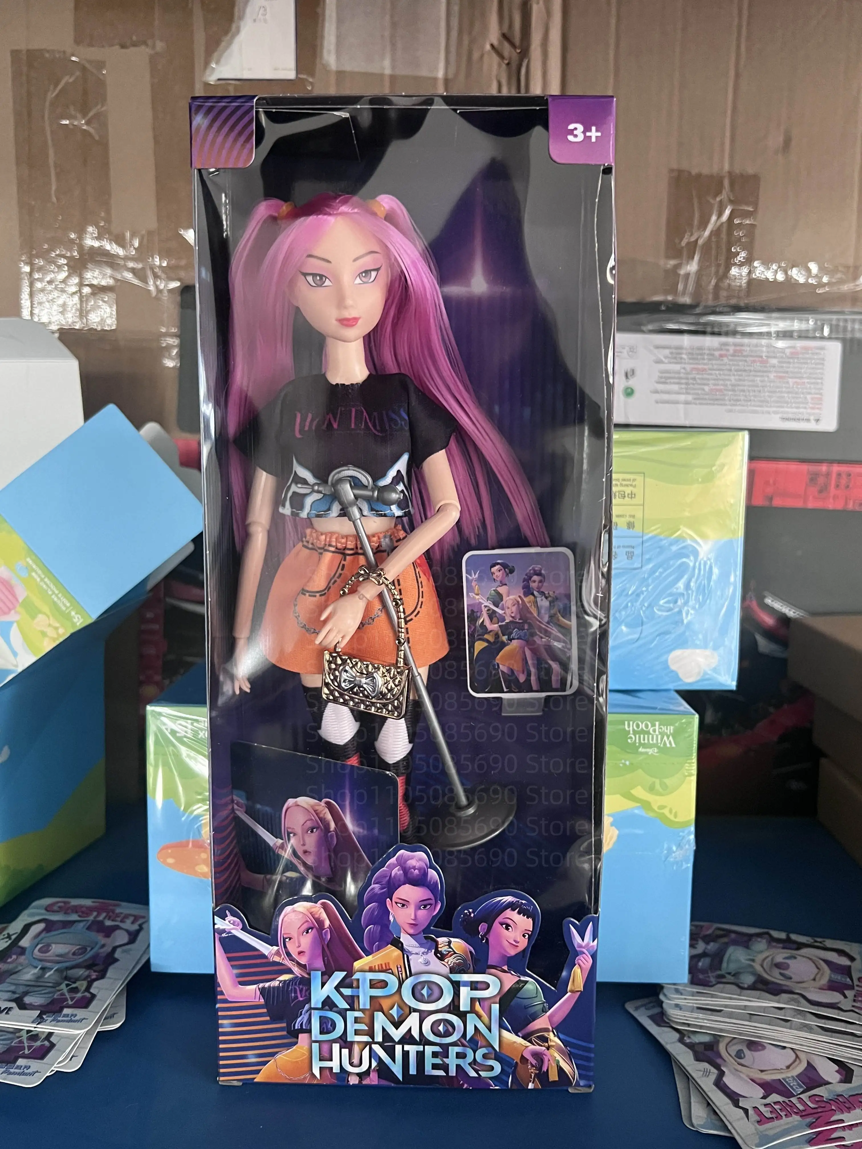 جديد الموسيقى نمط أنيمي KPop شيطان الصيادين دمية لعبة من الفينيل رومي ميرا زوي شخصية قناع الفينيل تمثال هدية عيد ميلاد مروحة نادي الهدايا #2