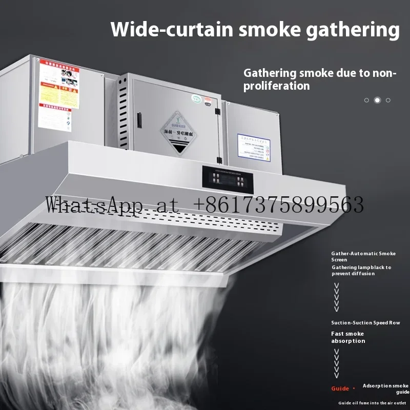 All in One Commercial Kitchen Range Hood Domestic Circulation Environmental Protection Low Altitude  Treatment