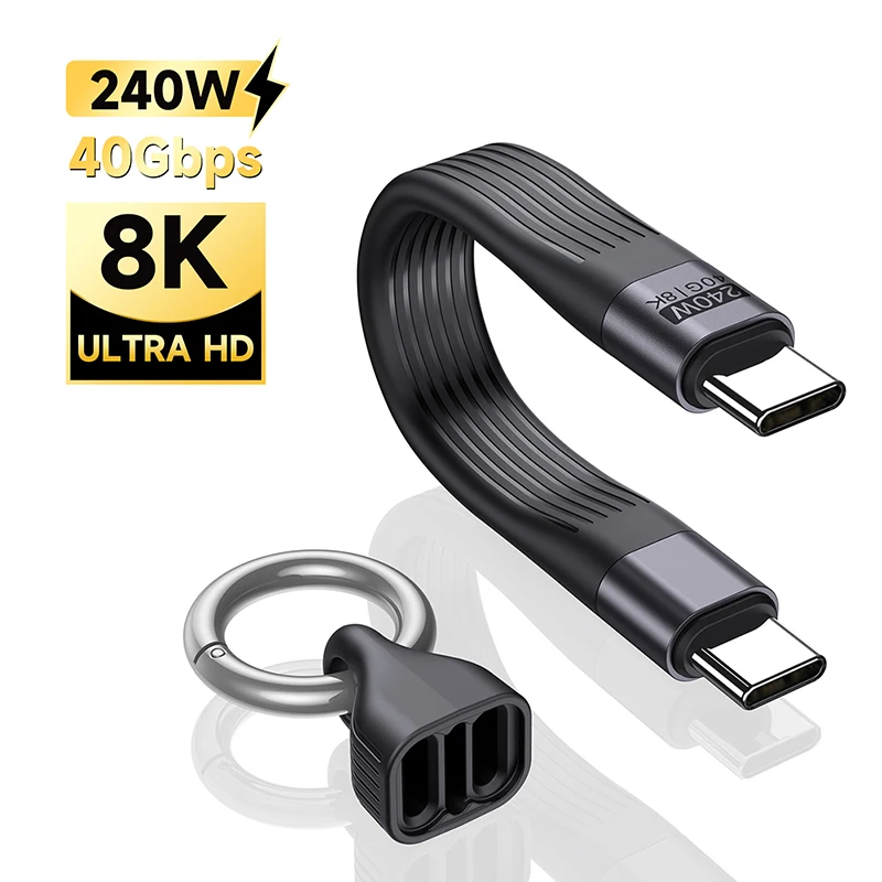 �y�Z�[�����zUSB4�P�[�u�� �|�[�^�u���L�[�z���_�[ PD 240W USB-C�[�d�P�[�u�� 40Gbps�f�[�^�]�� Thunderbolt 4/3 8K@60Hz�r�f�I�o�� iPhone�Ή�
