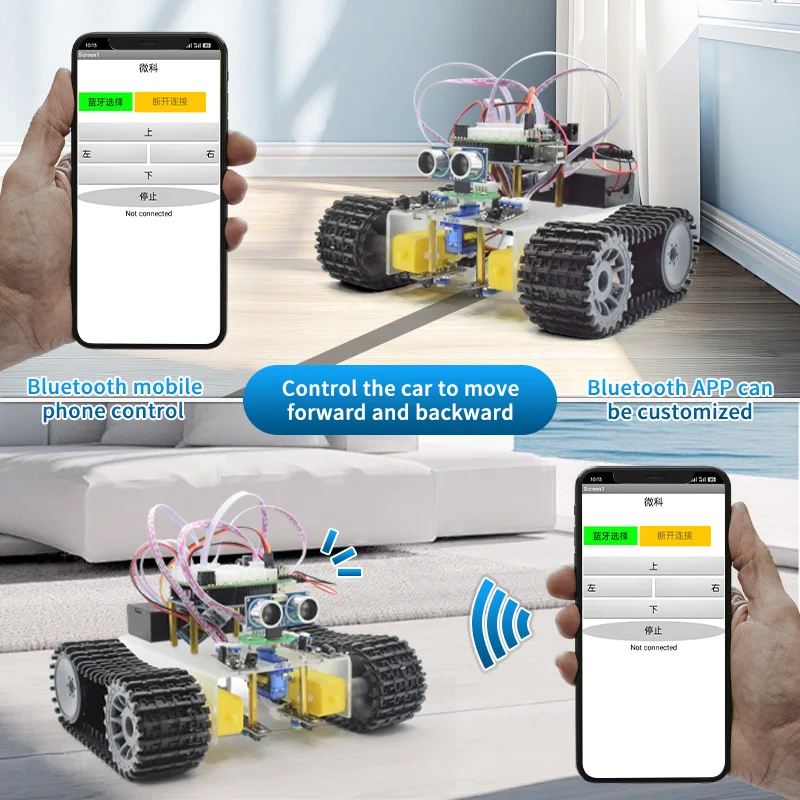 Programmable Tracked Intelligent Bluetooth Remote Control Robot Car Kit for Arduino DIY Electronics Project Robotic Kit