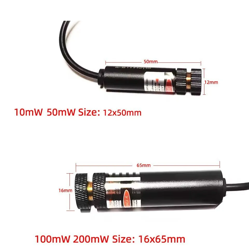 10/50/100/200mW Green Dot/Line/Cross 520nm Focusable Laser Module USB Woodworking Positioning