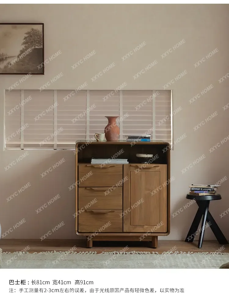 

dining side locker pure solid wood living room storage drawer side cabinet