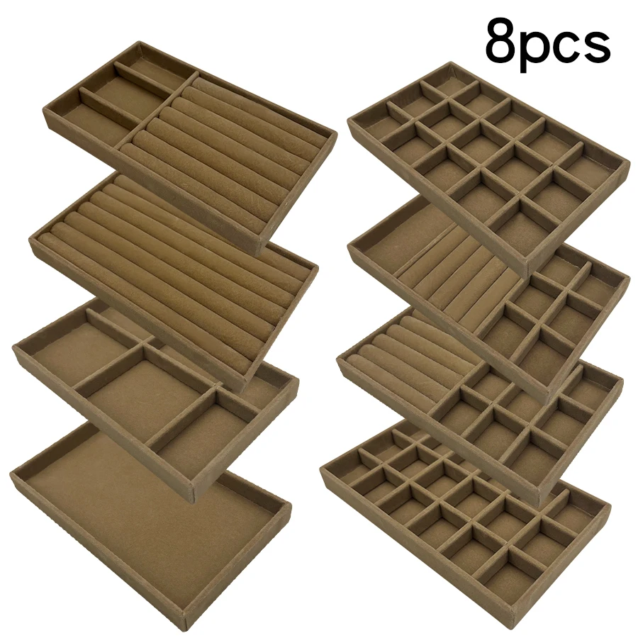 Flocking Jewelry Box, Brown Color, Elegant Storage