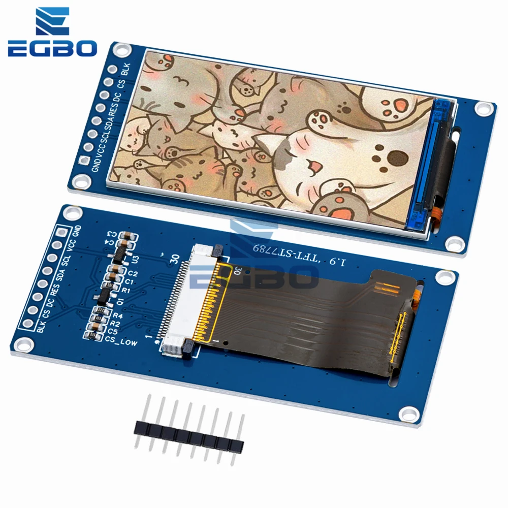 IPS 풀 앵글 TFT 디스플레이 스크린 LCD 스크린 컬러 디스플레이 모듈, 고화질 SPI 시리얼 포트, 1 개 ~ 10 개, 1.9 인치, 170x320